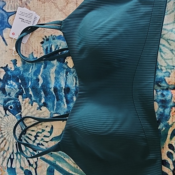 Lululemon Like a Cloud Ribbed Bra Size 12 Storm Teal - Picture 2 of 12